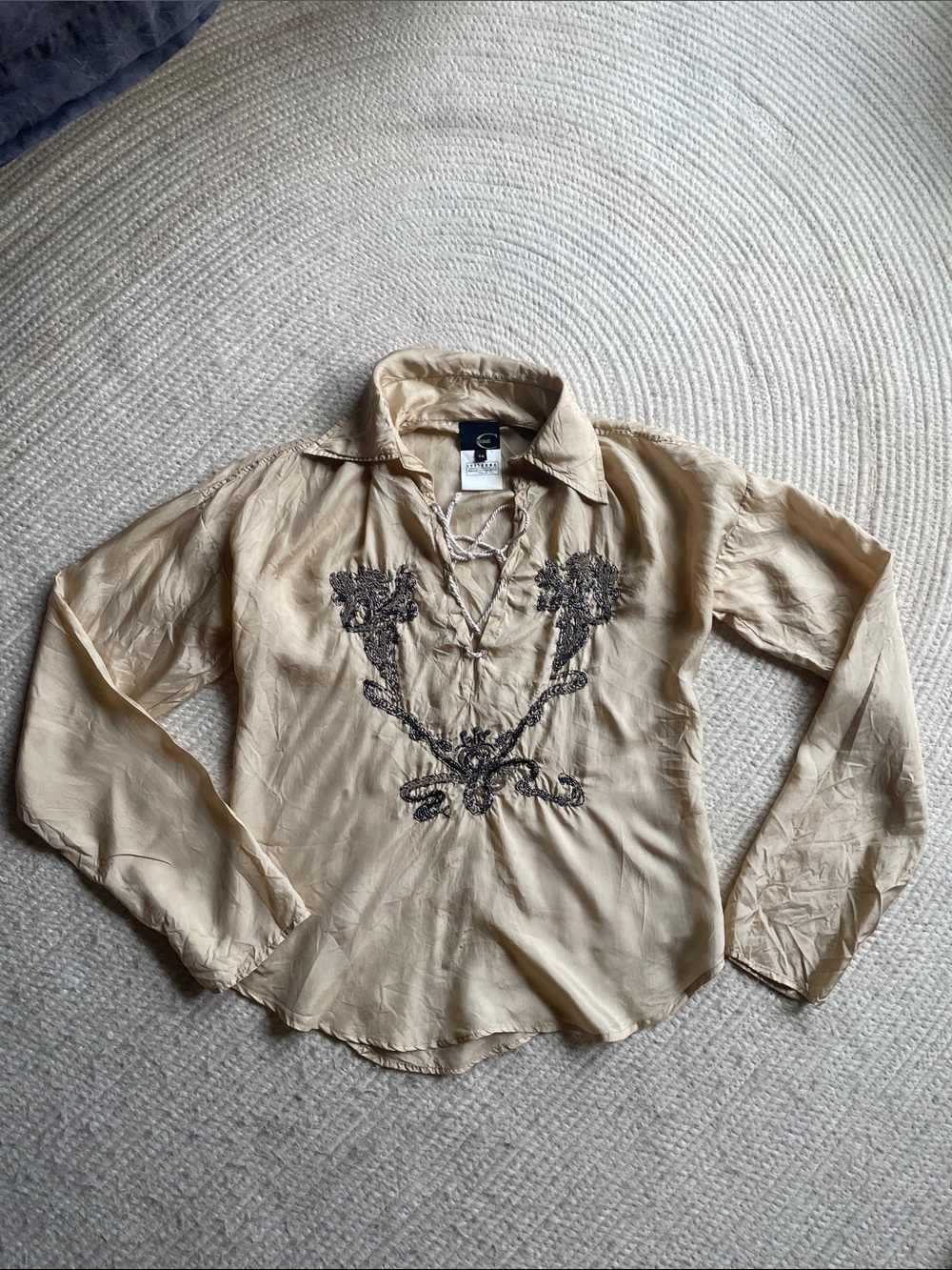 Rare Just Cavalli beaded silk top!